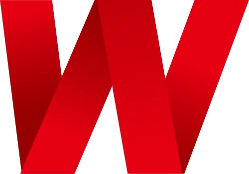 红色字母w折纸矢量标志图片